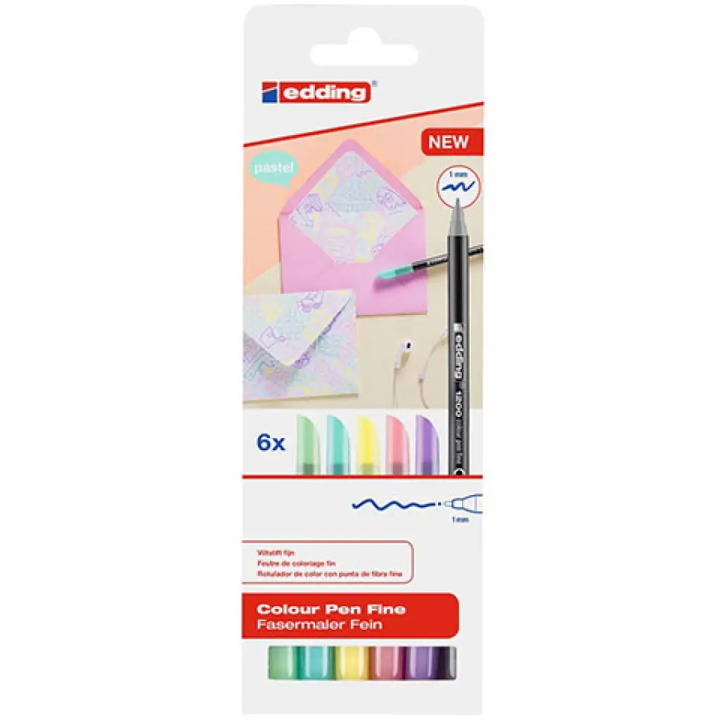 ICO: Edding 1200 флумастер пастелен комплект 6бр. изображение 1