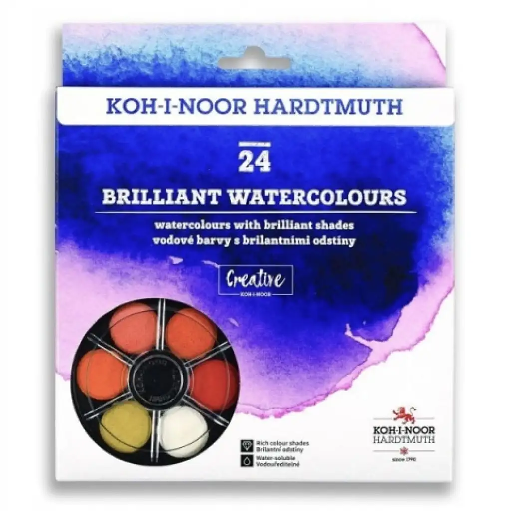 ICO: KOH-I-NOOR 24 бляскави цветни водни бои комплект изображение 1