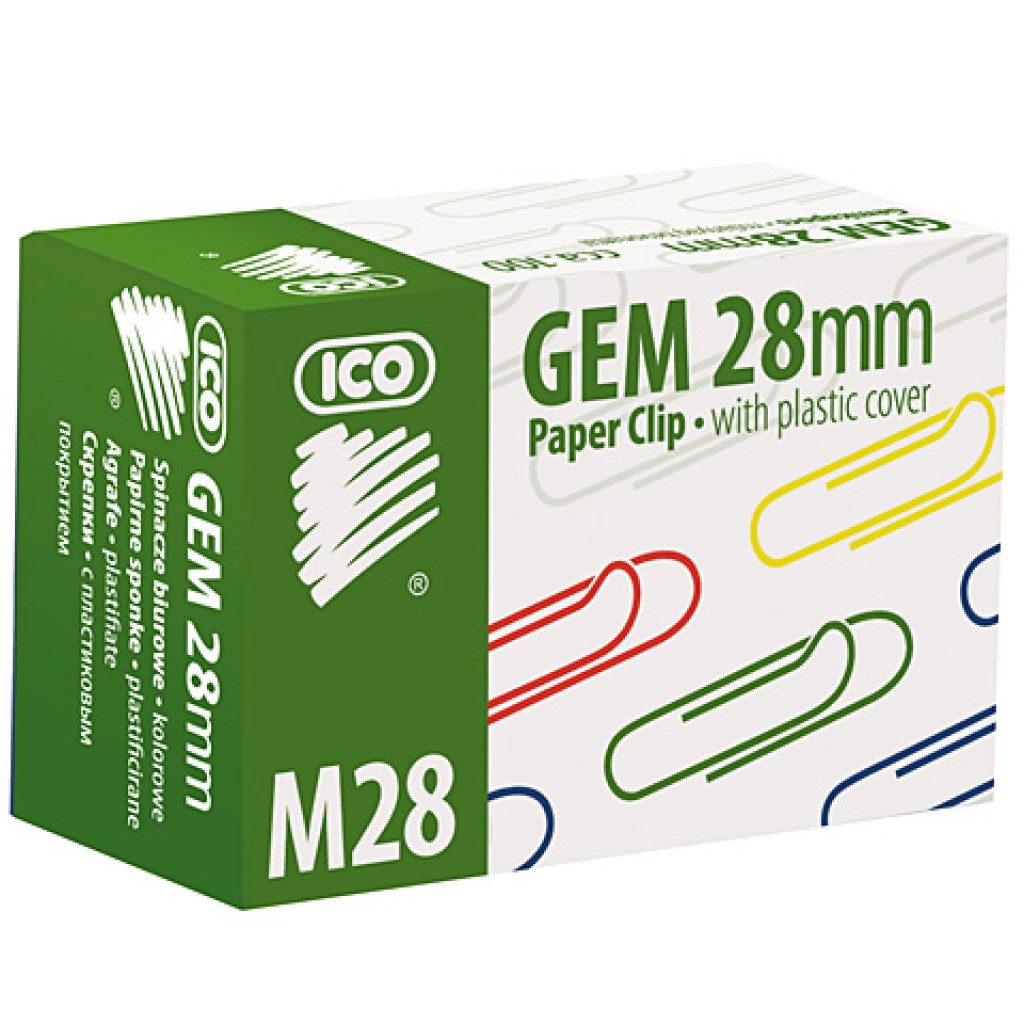 ICO: M28 Цветни кламери 28mm 100бр. изображение 1