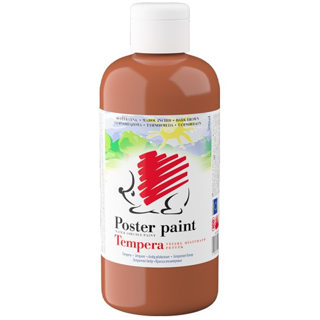 ICO: Тъмен кафяв цвят темпери 500ml изображение 1