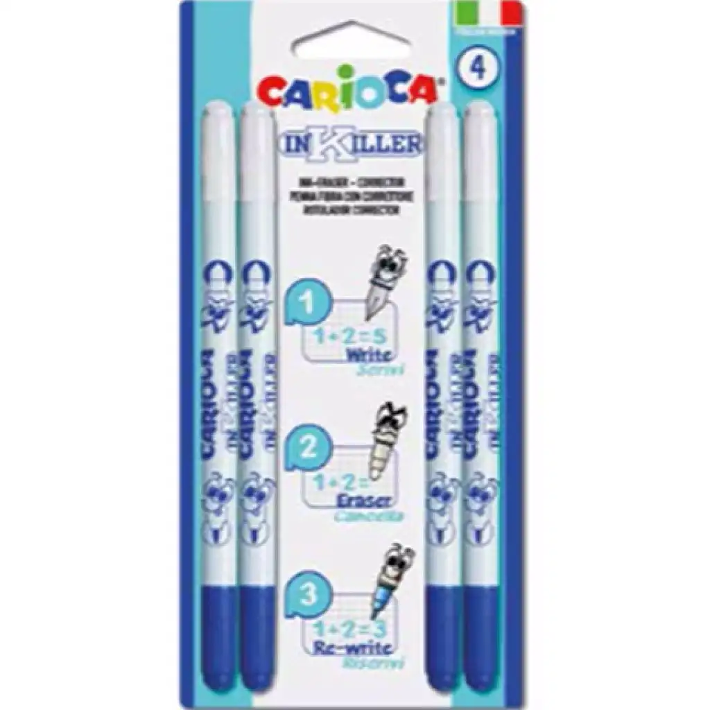 InKilller изтриваемо перо комплект 4бр - Carioca изображение 1