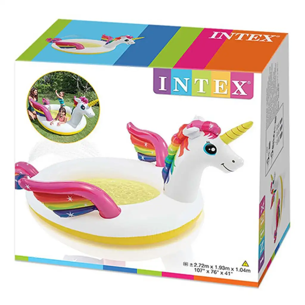 Intex: Еднорог спрей басейн за деца 272x193x104см изображение 4