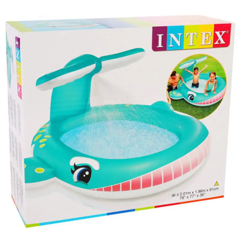 Intex: Пръскаща китова басейн 201x196x91cm изображение 2