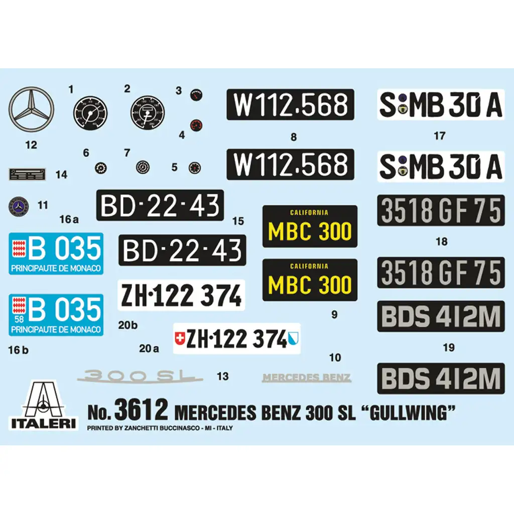 Italeri 1/16 Mercedes-Benz 300SL Gullwing автомобилен модел изображение 2