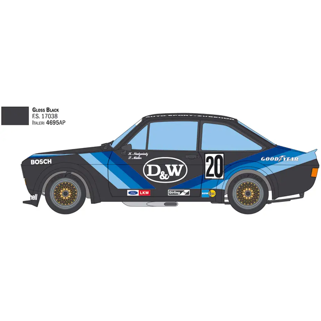 Italeri 1/24 Ford Escort Zakspeed Gr.2 автомобилен модел изображение 3