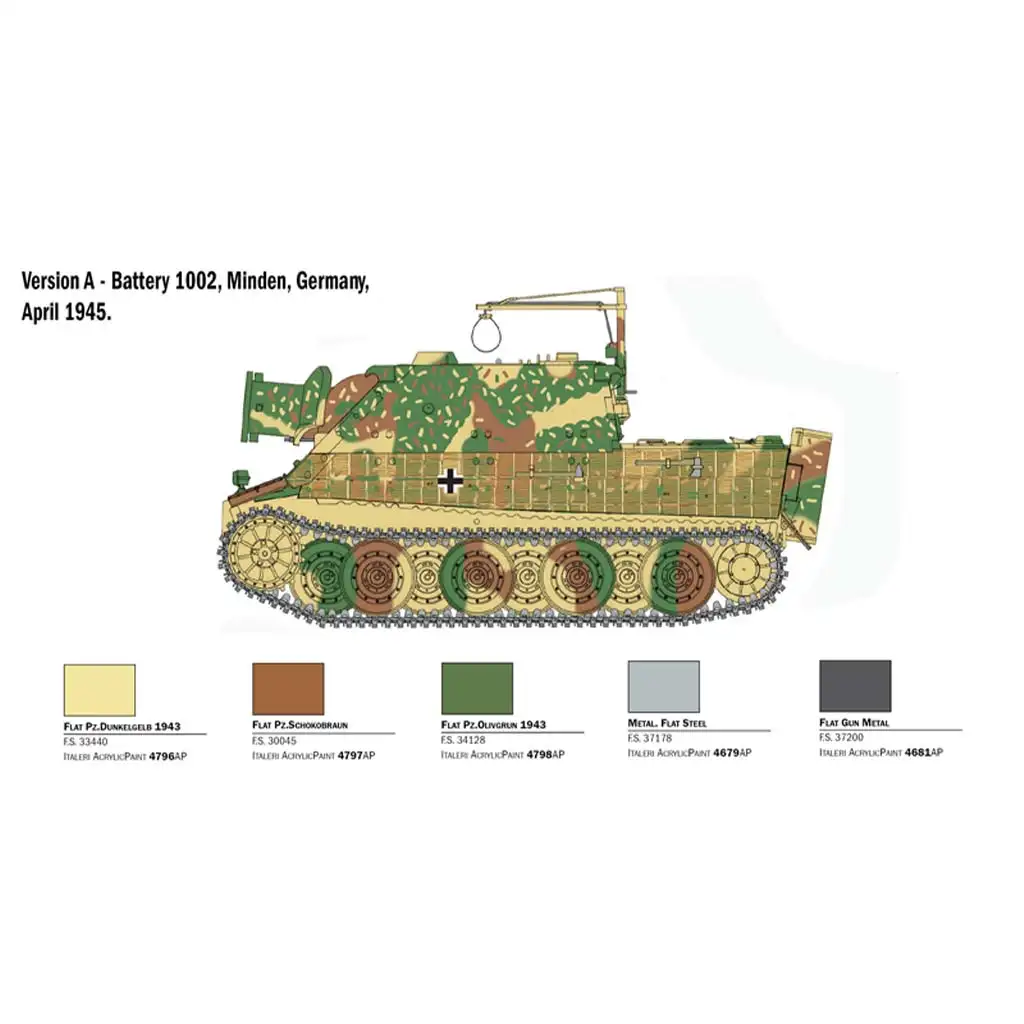 Italeri 1/35 38 cm RW 61 auf STURMMORSER TIGER танк модел изображение 3