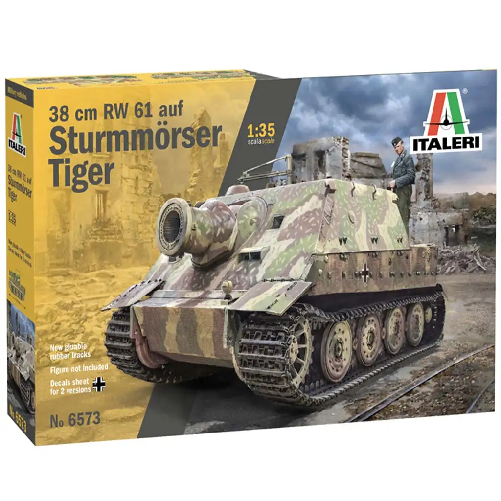Italeri 1/35 38 cm RW 61 auf STURMMORSER TIGER танк модел изображение 1
