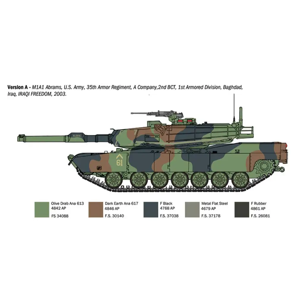 Italeri 1/35 M1A1 Abrams танк модел изображение 3