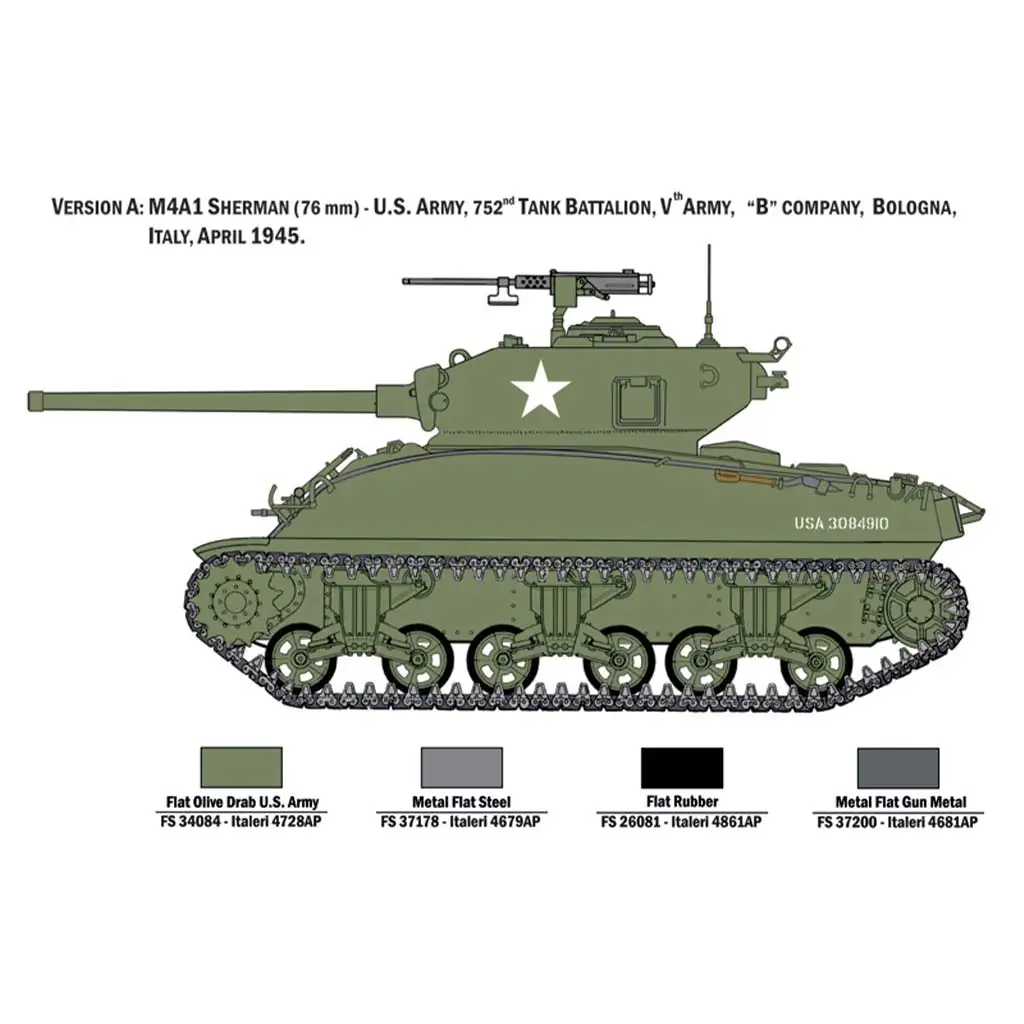 Italeri 1/35 M4A1 SHERMAN танк с американски екипаж модел изображение 2