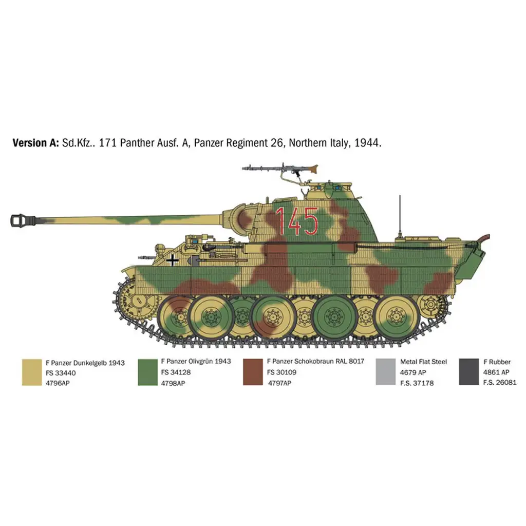 Italeri 1/35 Sd.Kfz. 171 Panther Ausf. A танков модел изображение 3