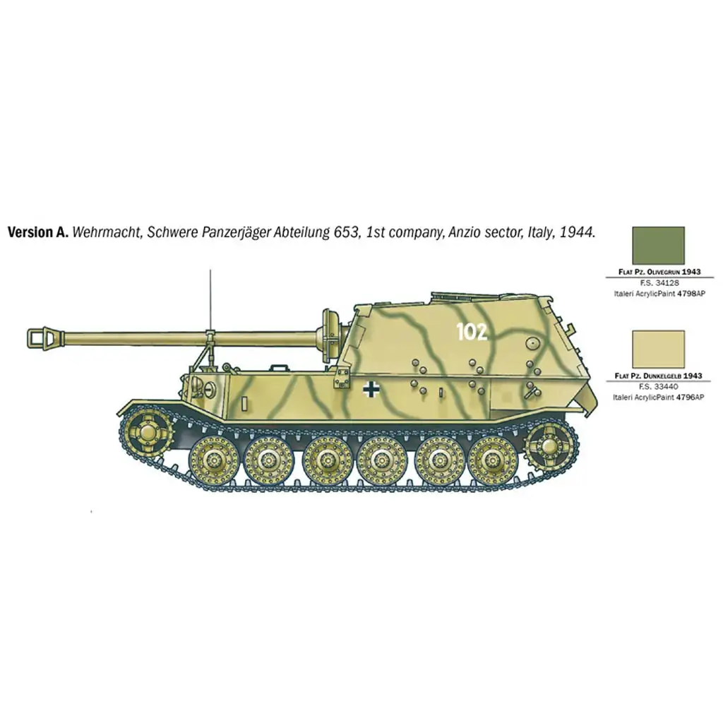 Italeri: 1/35 Sd.Kfz. 184 Elefant танкловец модел изображение 3