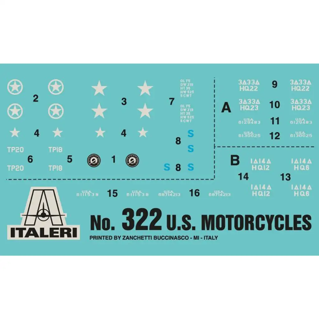 Italeri 1/35 U.S. Мотоциклети 2бр военен мотоциклет модел изображение 4