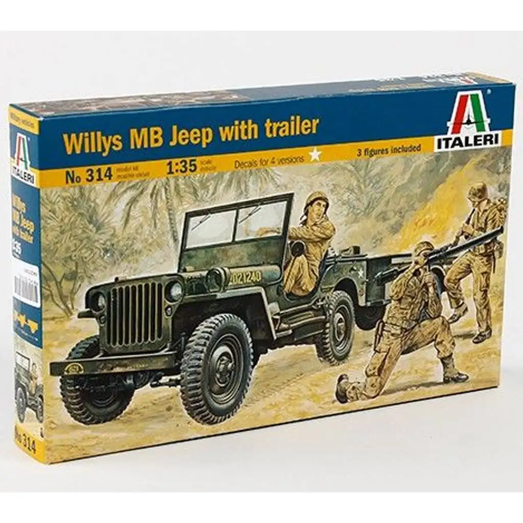 Italeri 1/35 Willys MB военно Jeep с ремарке модел изображение 1