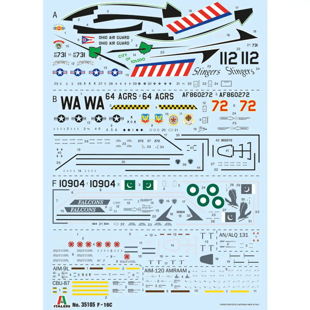 Italeri 1/48 F-16C Fighting Falcon изтребител модел изображение 2
