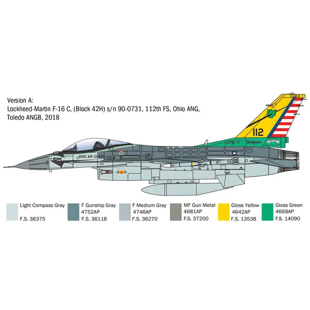 Italeri 1/48 F-16C Fighting Falcon самолетен модел изображение 3