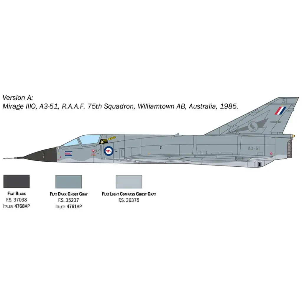 Italeri 1/48 Mirage III E самолетен модел изображение 3