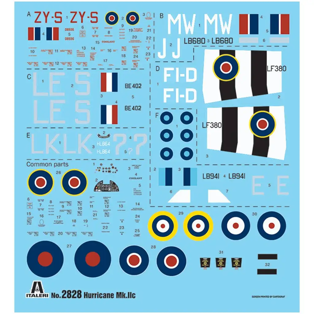 Italeri 1/48 Ураган Mk.IIC модел на самолет изображение 2