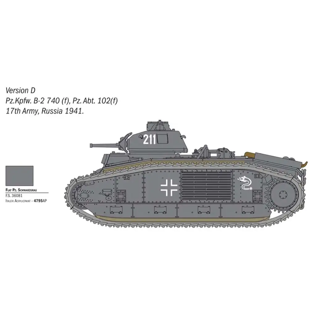 Italeri 1/56 Char B1 Bis танк модел изображение 4