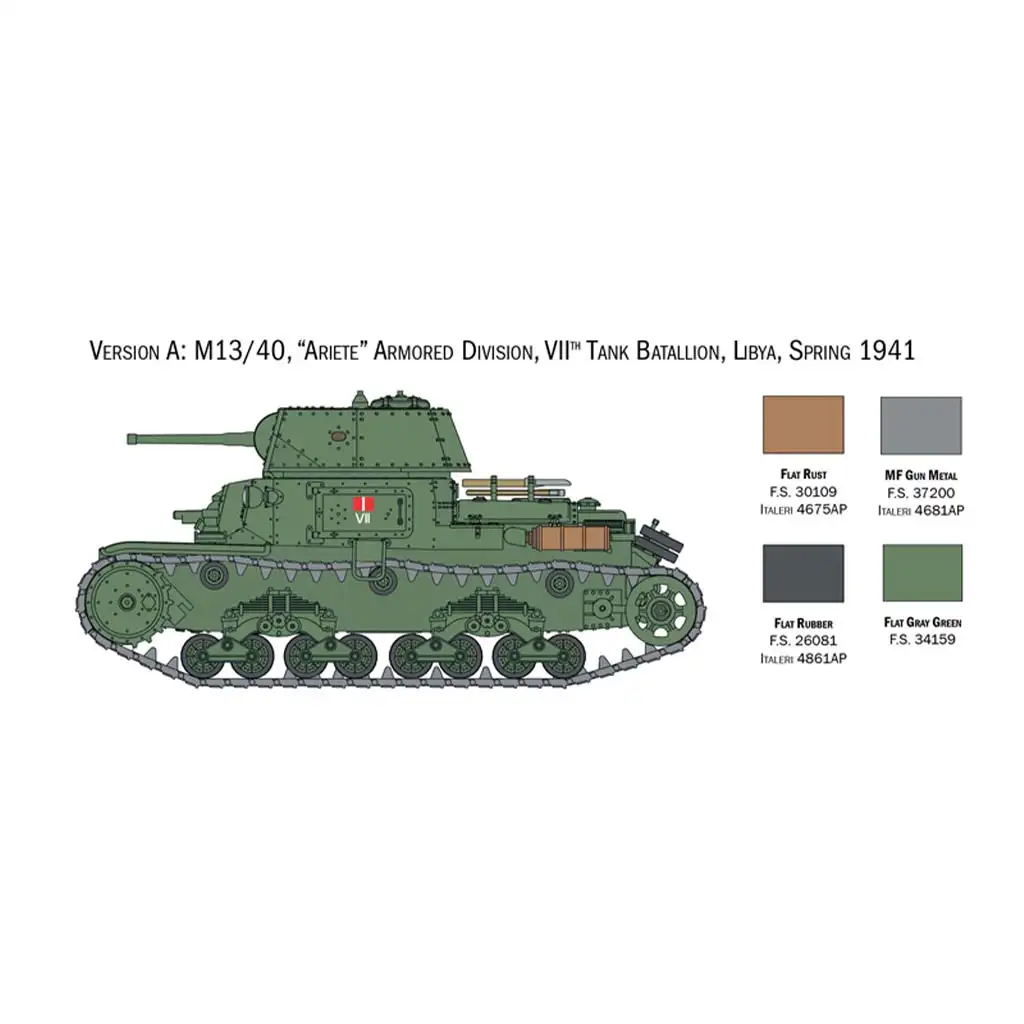 Italeri 1/56 Италиански танкове и Semoventi танк модел изображение 3