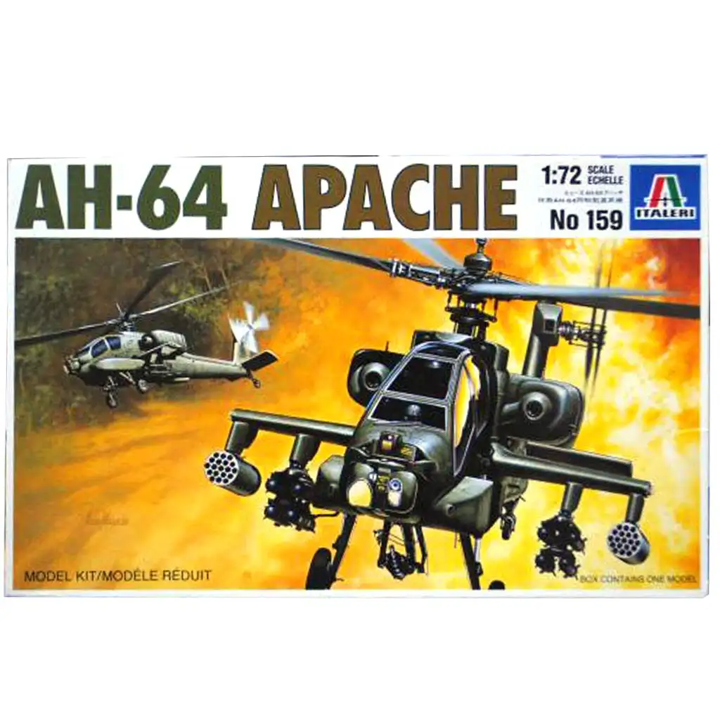 Italeri 1/72 AH-64 Apache хеликоптер модел изображение 1