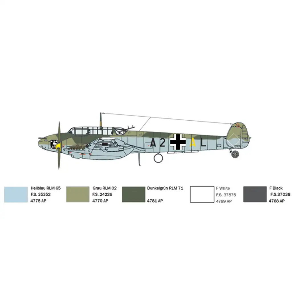 Italeri 1/72 Bf 110 C Zerstörer изтребител модел изображение 7