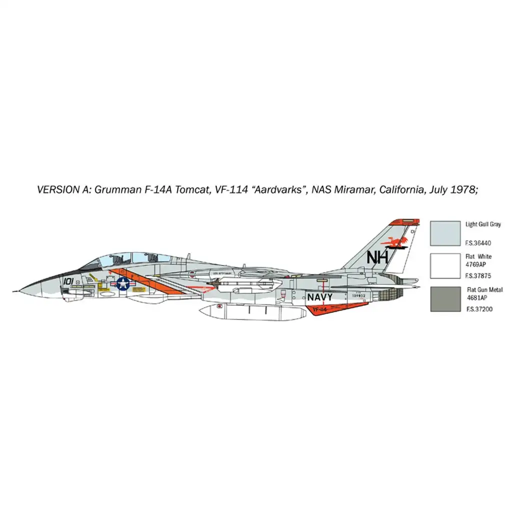 Italeri 1/72 F-14A Tomcat изтребител модел изображение 3