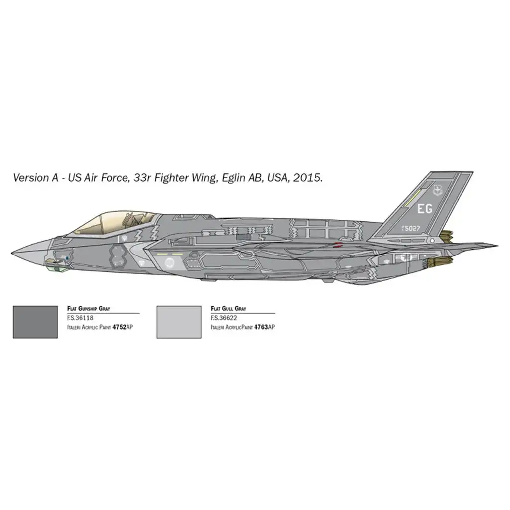 Italeri 1/72 F-35A Lightning II изтребител модел изображение 3
