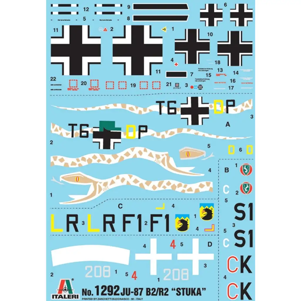 Italeri 1/72 Ju-87 B2/R2 Stuka бомбардировач модел изображение 2