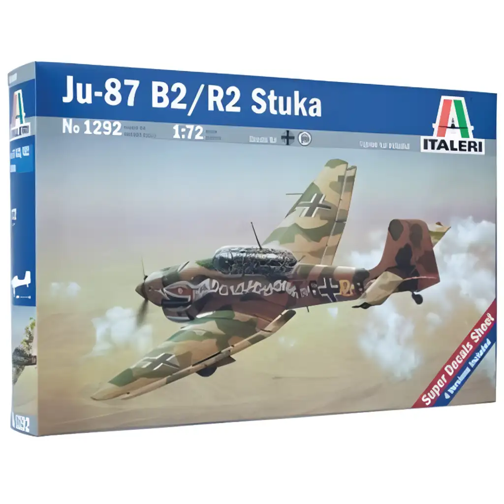 Italeri 1/72 Ju-87 B2/R2 Stuka бомбардировач модел изображение 1