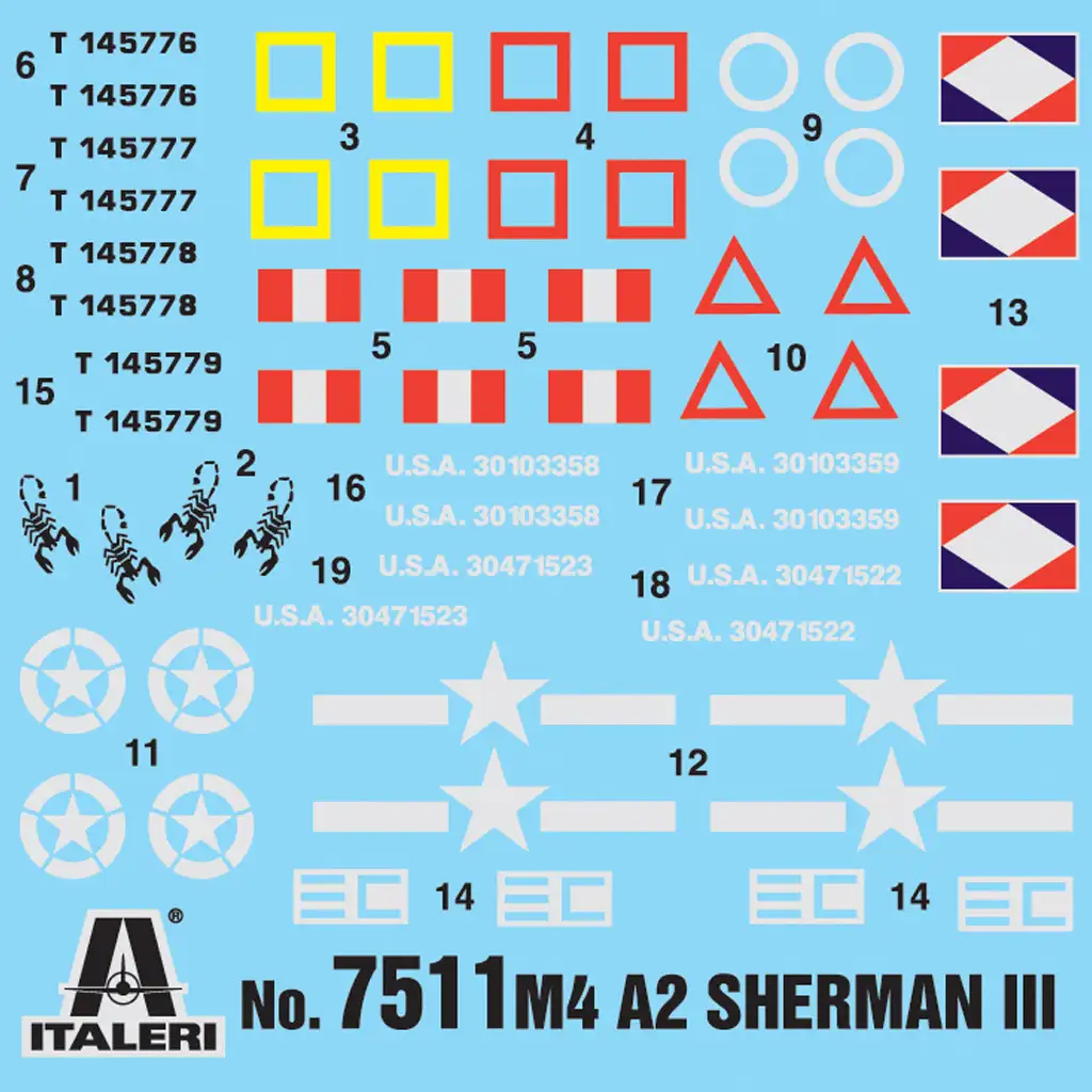 Italeri 1/72 M4A2 Sherman III танк 2бр. комплект за моделиране изображение 2