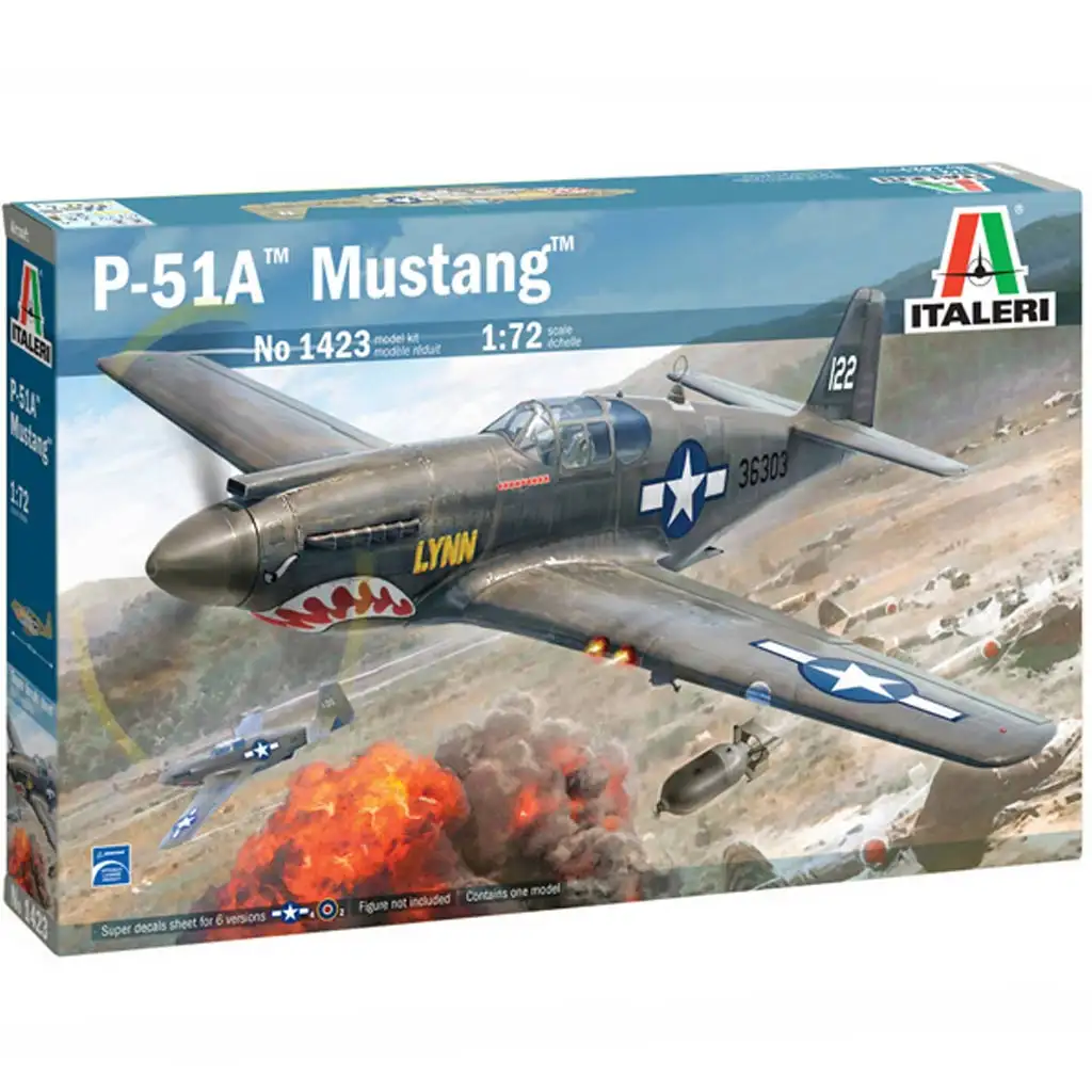 Italeri 1/72 P-51A Mustang изтребител модел изображение 1