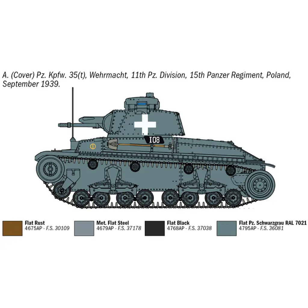 Italeri 1/72 Pz. Kpfw. 35(t) танк модел изображение 3