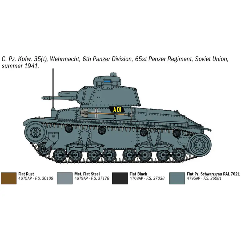Italeri 1/72 Pz. Kpfw. 35(t) танк модел изображение 5