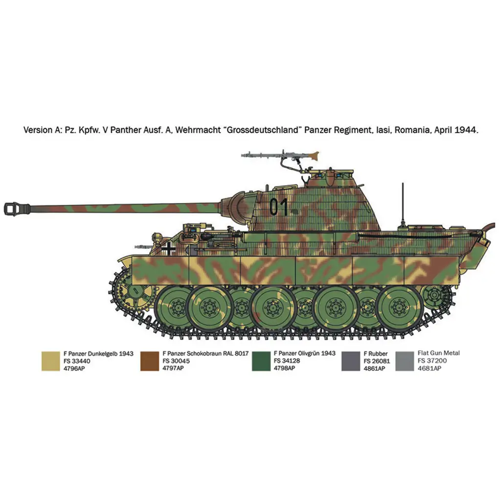Italeri 1/72 Pz. Kpfw. V Panther Ausf. A Пантера танк модел изображение 3