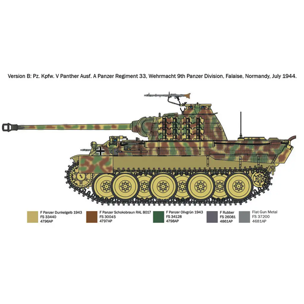 Italeri 1/72 Pz. Kpfw. V Panther Ausf. A Пантера танк модел изображение 4