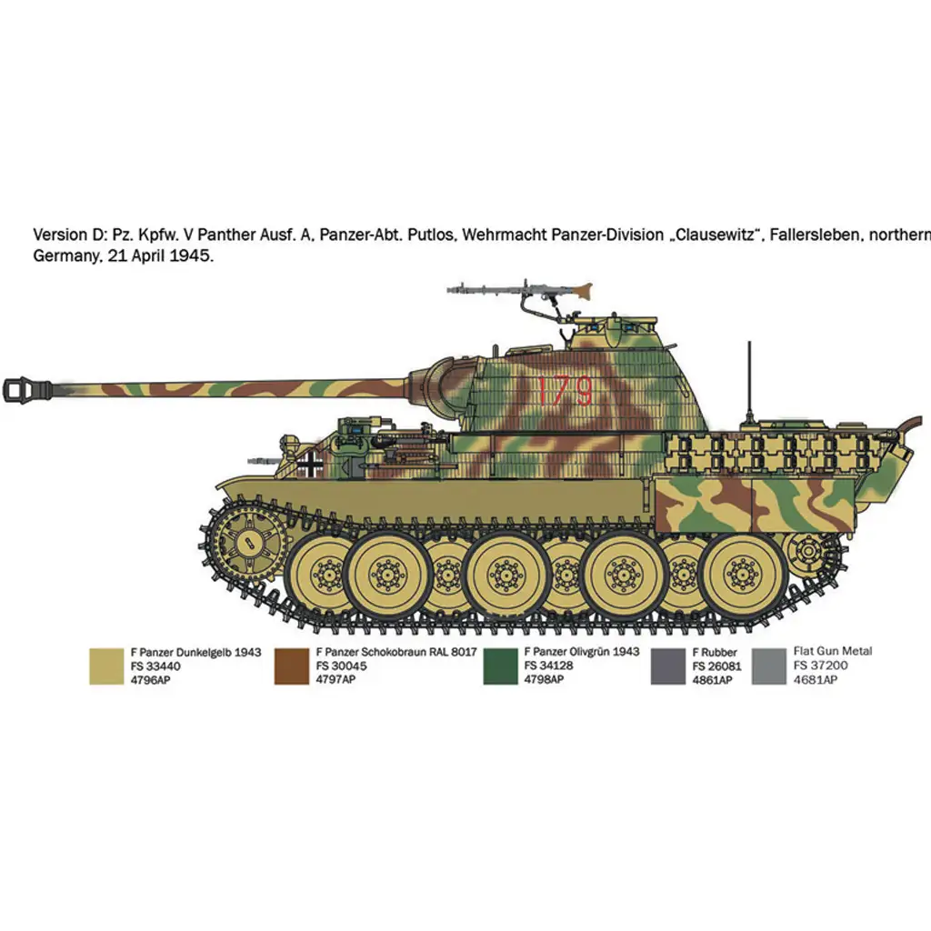 Italeri 1/72 Pz. Kpfw. V Panther Ausf. A Пантера танк модел изображение 6