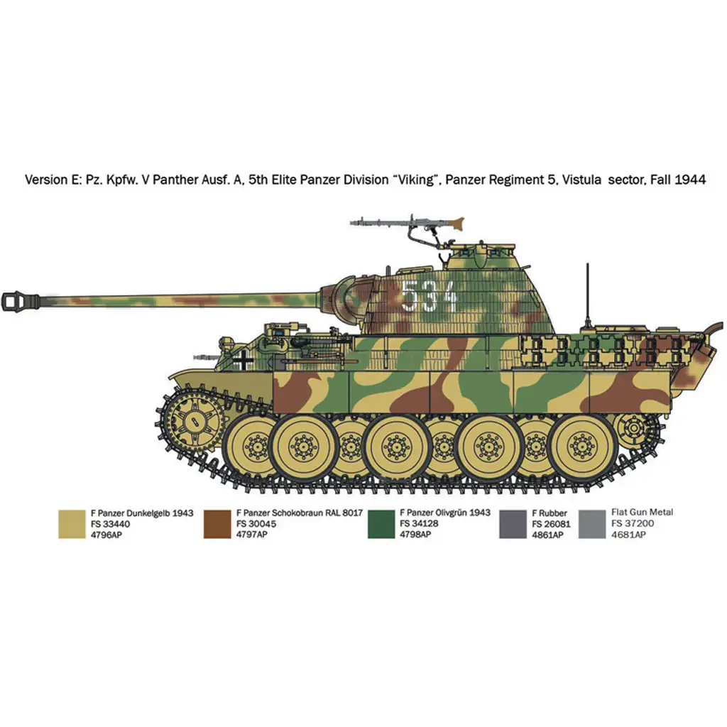 Italeri 1/72 Pz. Kpfw. V Panther Ausf. A Пантера танк модел изображение 7