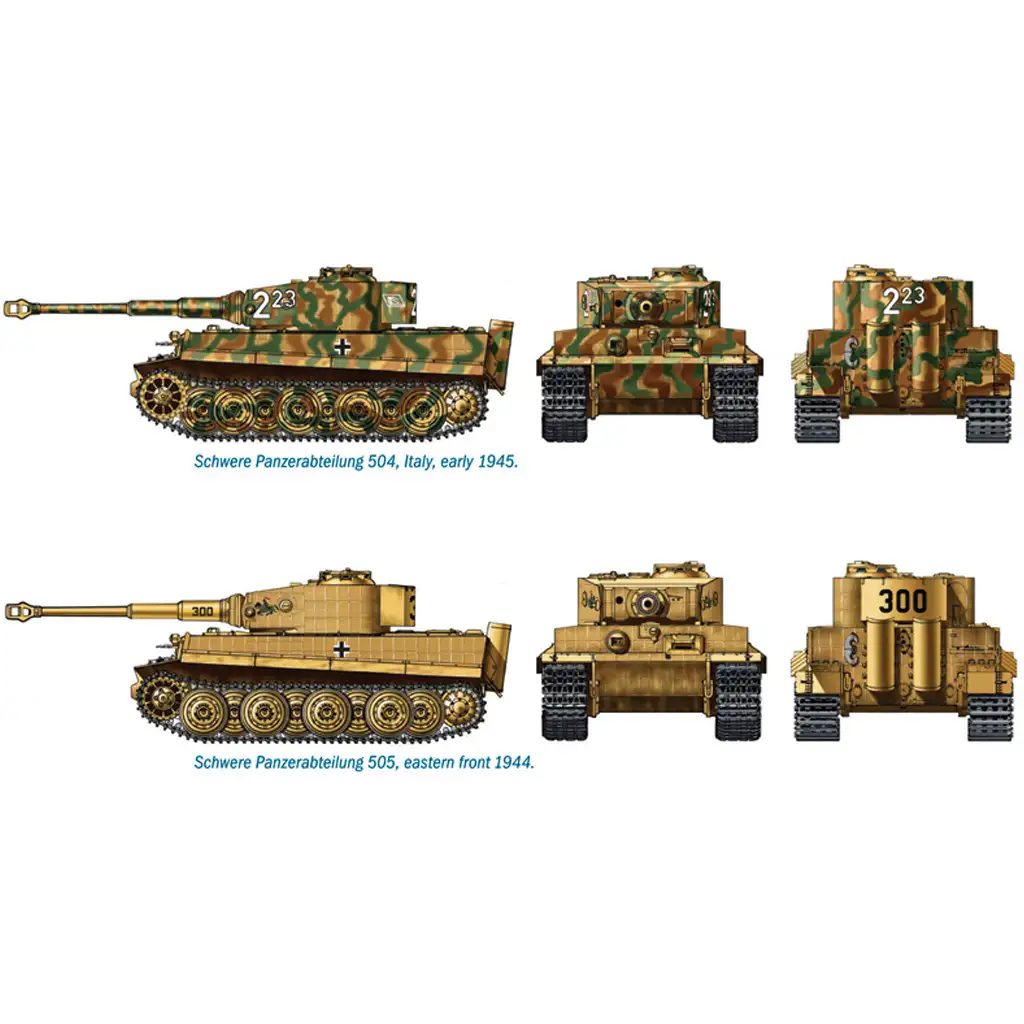 Italeri 1/72 Pz. Kpfw. VI Tiger I Ausf. E Tigris танк 2бр. комплект за моделиране изображение 3