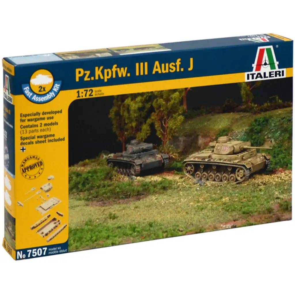 Italeri 1/72 Pz.Kpfw. III Ausf. J танк 2бр. комплект за моделиране изображение 1