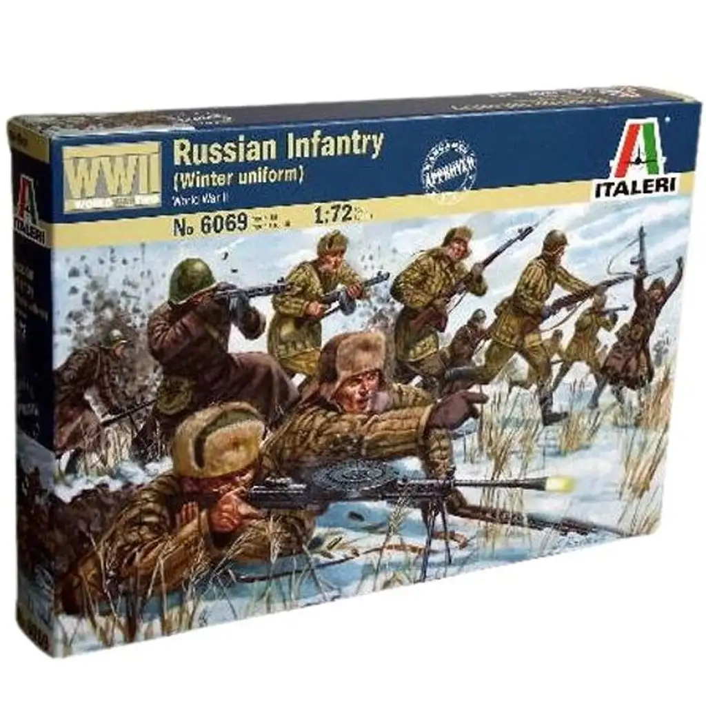 Italeri 1/72 Руски пехотинци Зимен униформен Ороски зимни униформени военни фигурки модел изображение 1