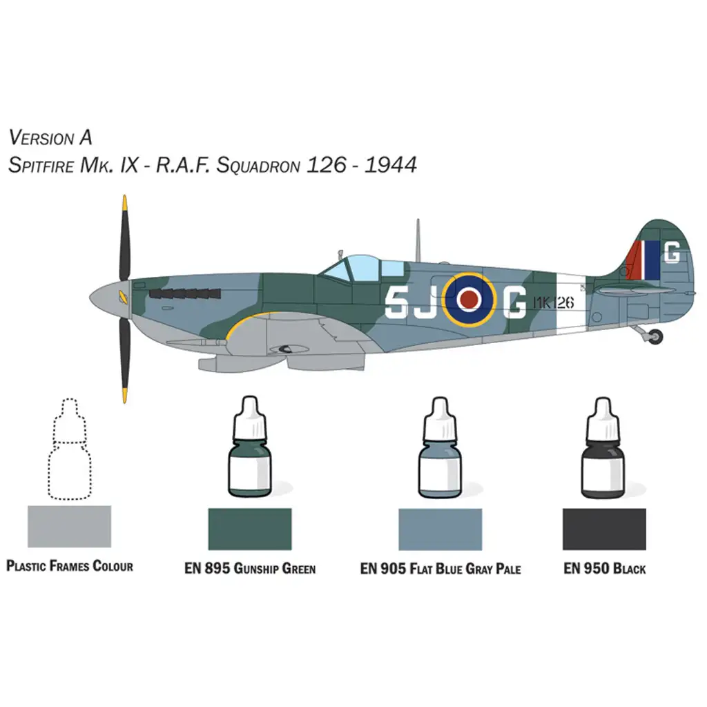 Italeri 1/72 Spitfire Mk. IX модел на самолет изображение 3