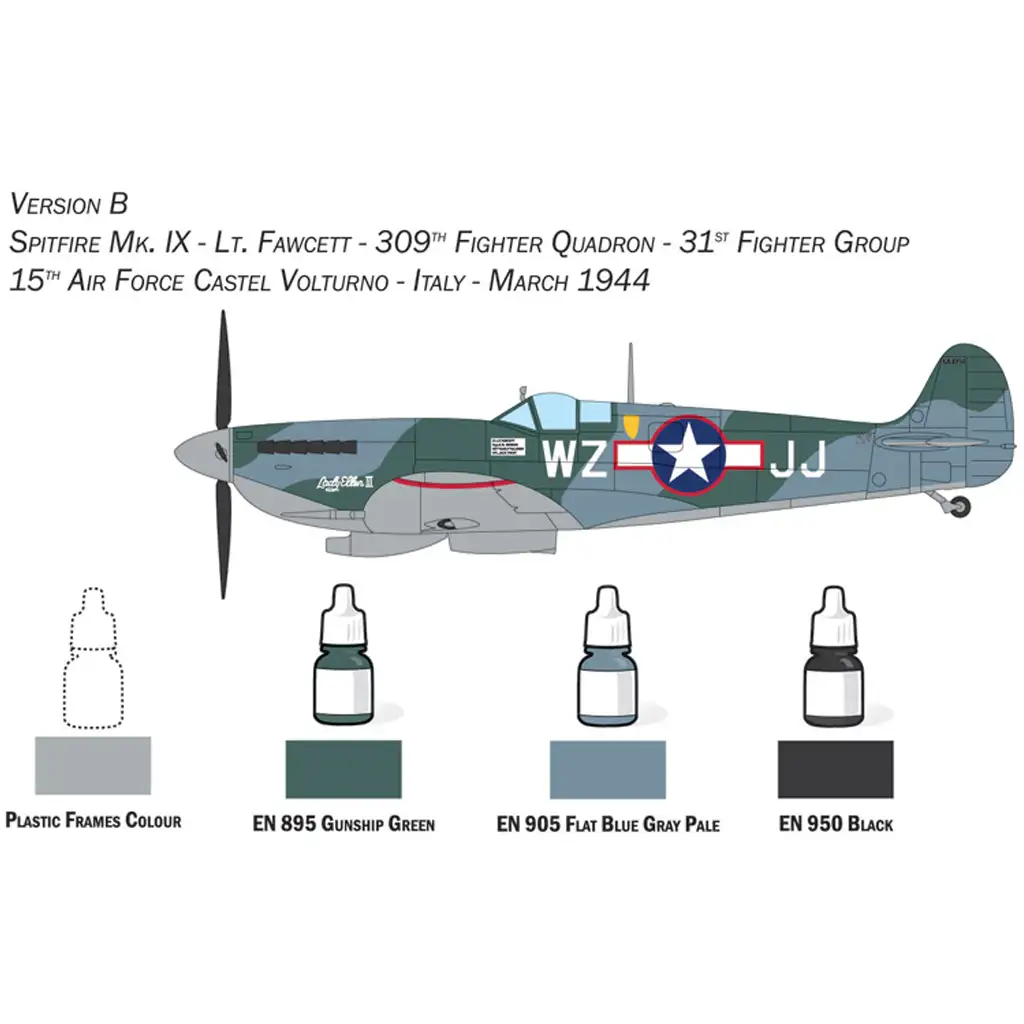 Italeri 1/72 Spitfire Mk. IX модел на самолет изображение 4