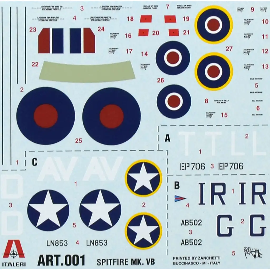 Italeri 1/72 Spitfire Mk. Vb изтребител модел изображение 2