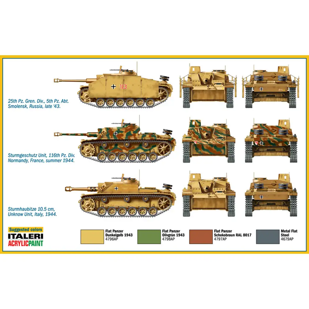 Italeri 1/72 Sturmgeschütz III штурмова машина 2бр. комплект за моделиране изображение 3