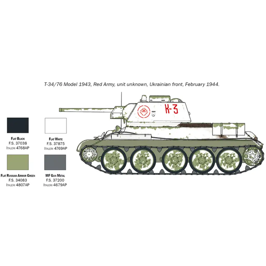 Italeri 1/72 T-34/76 Модел 1943 танк модел изображение 4
