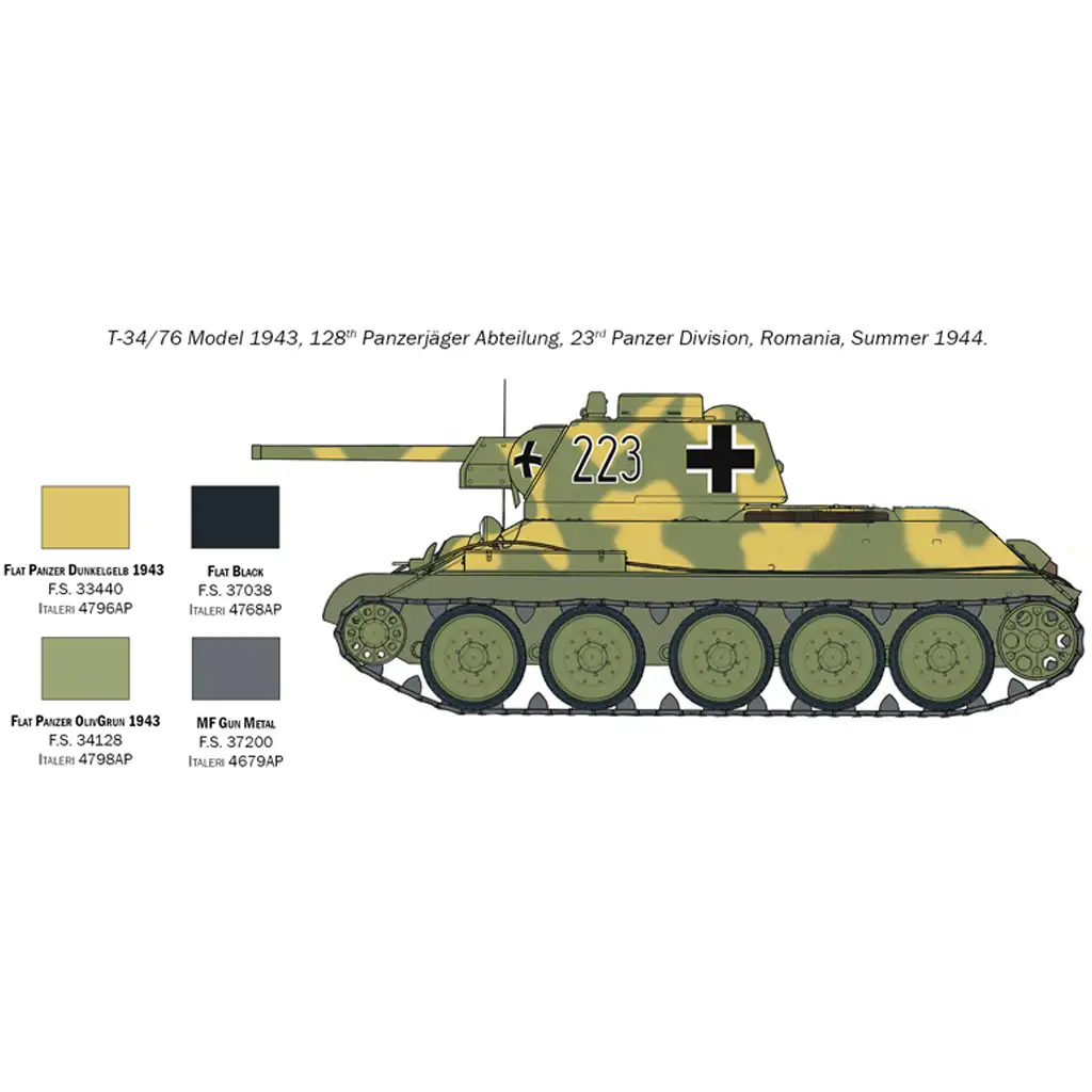Italeri 1/72 T-34/76 Модел 1943 танк модел изображение 6
