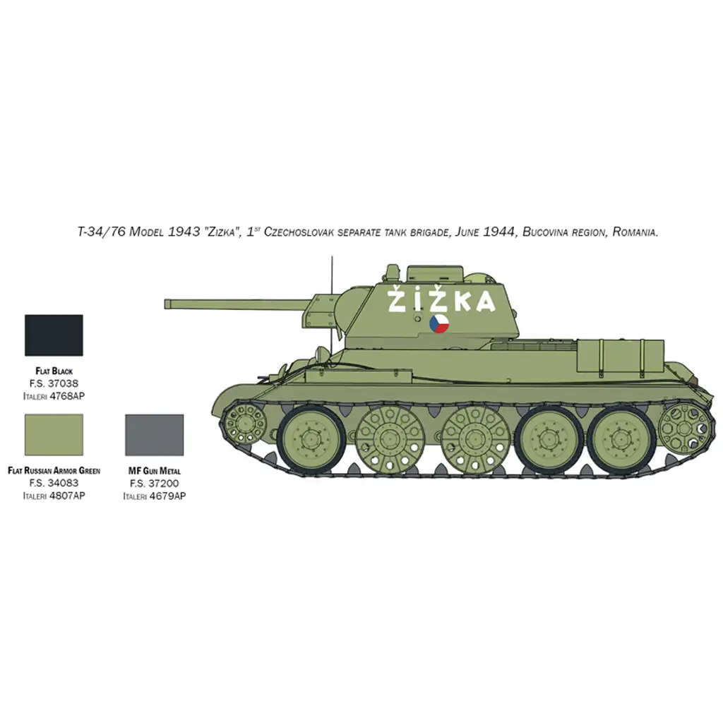 Italeri 1/72 T-34/76 Модел 1943 танк модел изображение 7