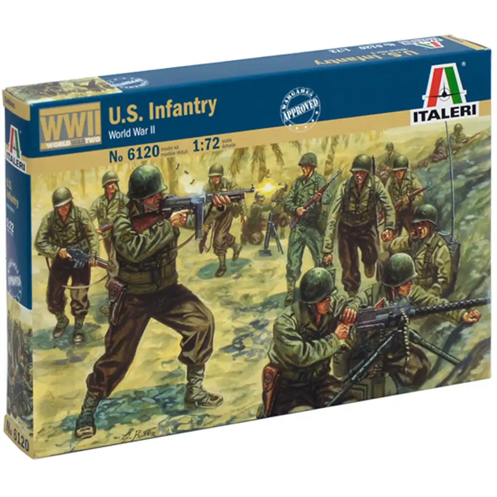 Italeri 1/72 U.S. Infantry WWII. американски войници фигура модел изображение 1