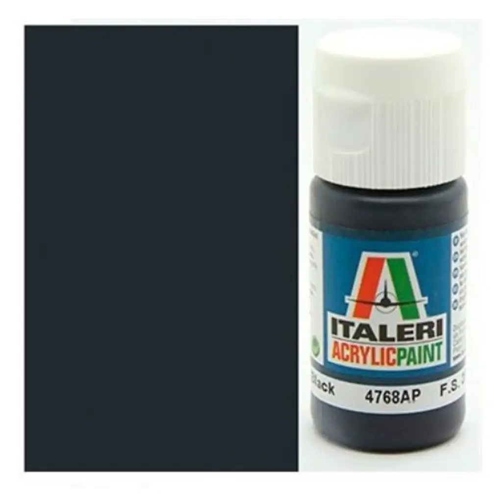 Italeri Flat Black (4768AP) - Матова черна моделна боя 20ml изображение 1