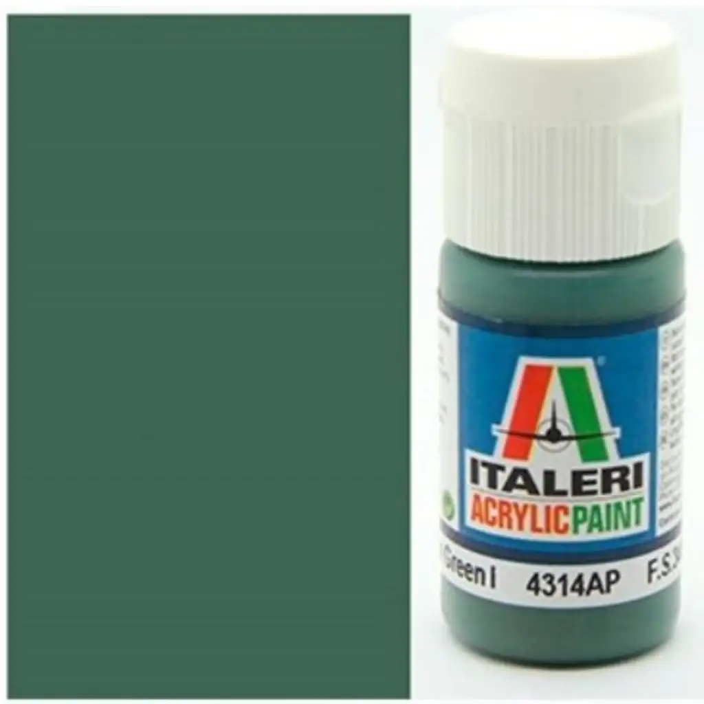 Italeri Flat Medium Green (4314AP) - Матова средно зелена макетна боя 20ml изображение 1